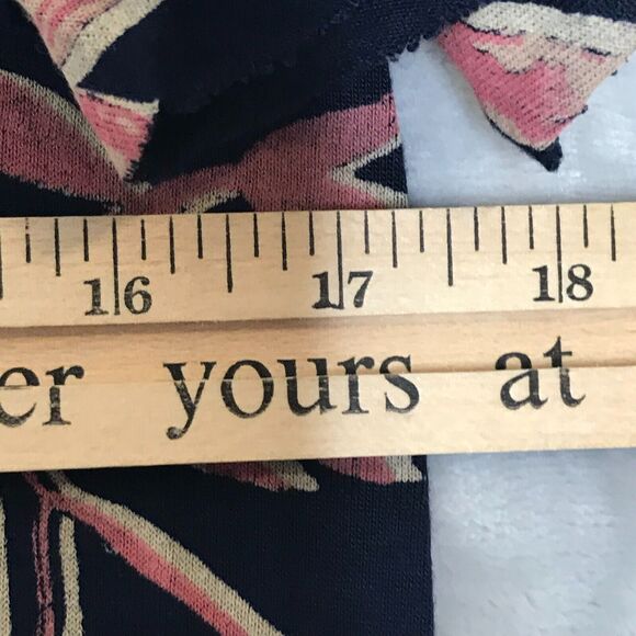 Lucky Brand Dress Womens Medium Blue Pink Shift Flutter Short Sleeve Tropical - Picture 8 of 10